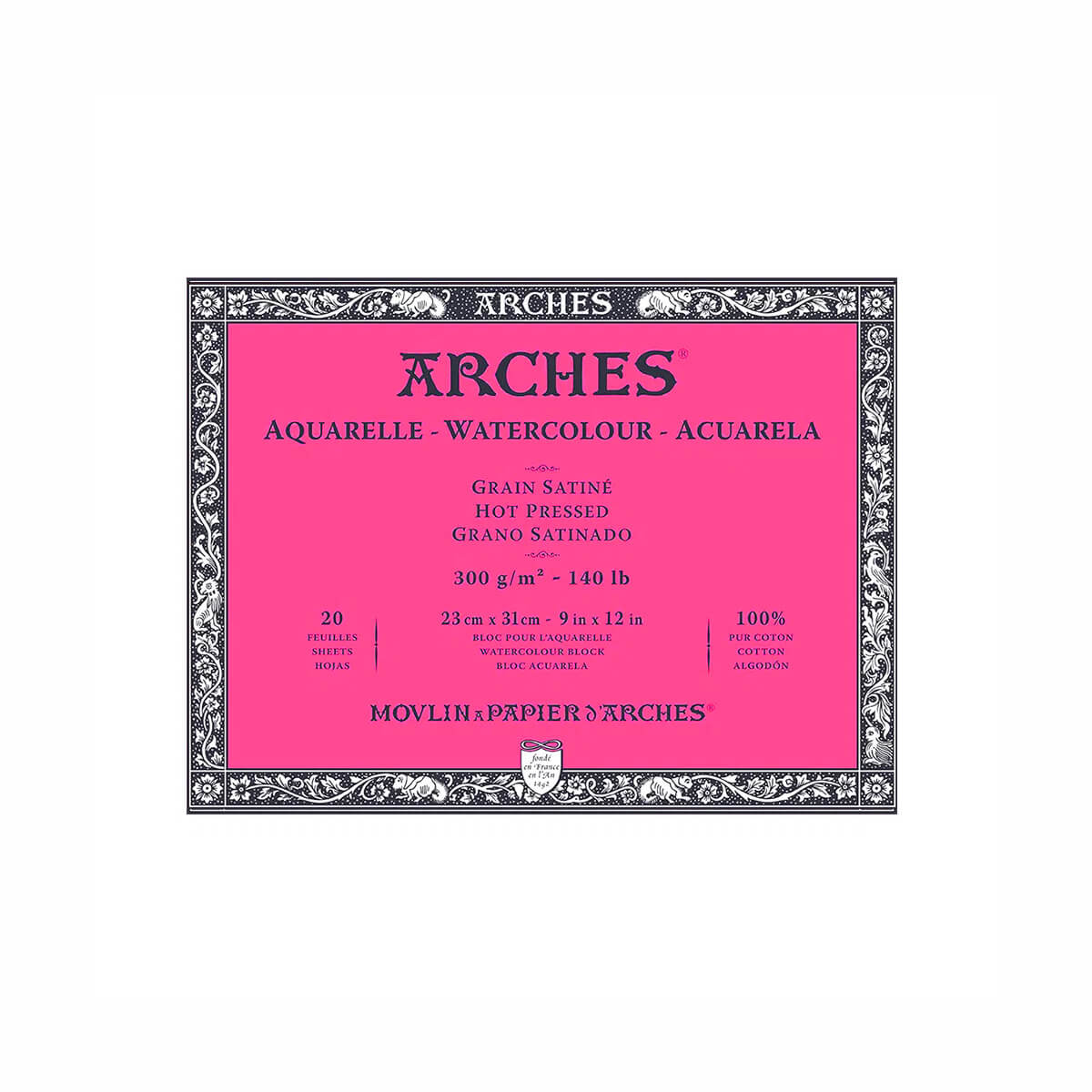 Bloco de Papel para Aquarela Arches TS 300g/m² 23X31cm 20 Folhas